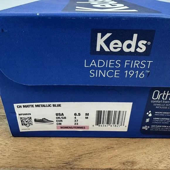 New NIB Womens Keds Champion Matte Metallic Blue Shoes Sneakers Size 6.5 M - Picture 8 of 8
